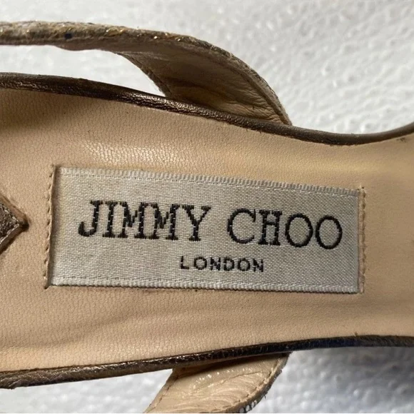 Jimmy Choo champagne/gold sling back sandals with 3”heel size36, great condition - Picture 6 of 8